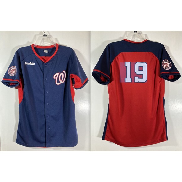 Washington Nationals Authentic Jersey (Youth XL) #19 • Franklin Baseball Shirt - Picture 1 of 7